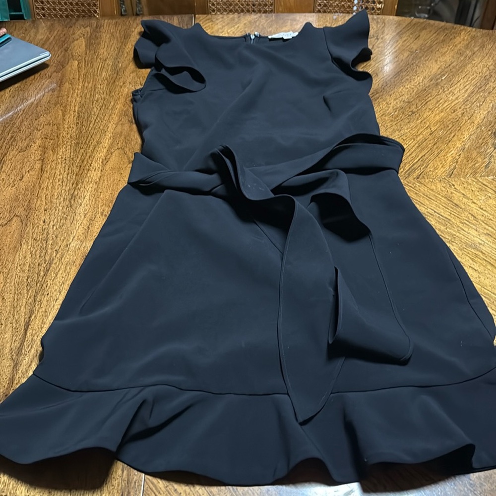 Black Loft dress with ruffle detailing